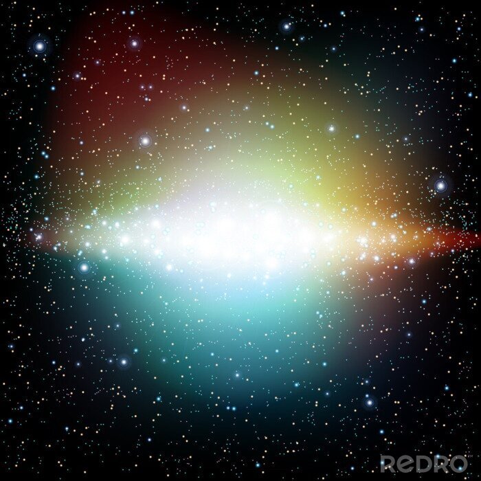 Papier peint  Galaxie dans un univers coloré