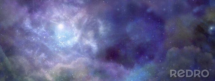 Papier peint  Galaxie parmi les nébuleuses