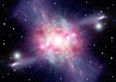 Papier peint  Galaxie rose dans l'espace libre