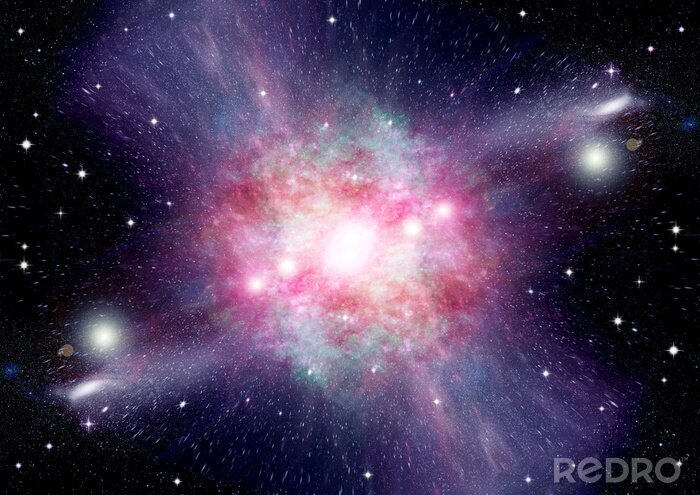 Papier peint  Galaxie rose dans l'espace libre