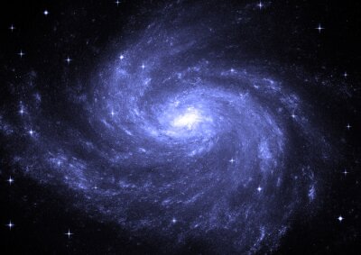 Galaxie spirale et étoiles