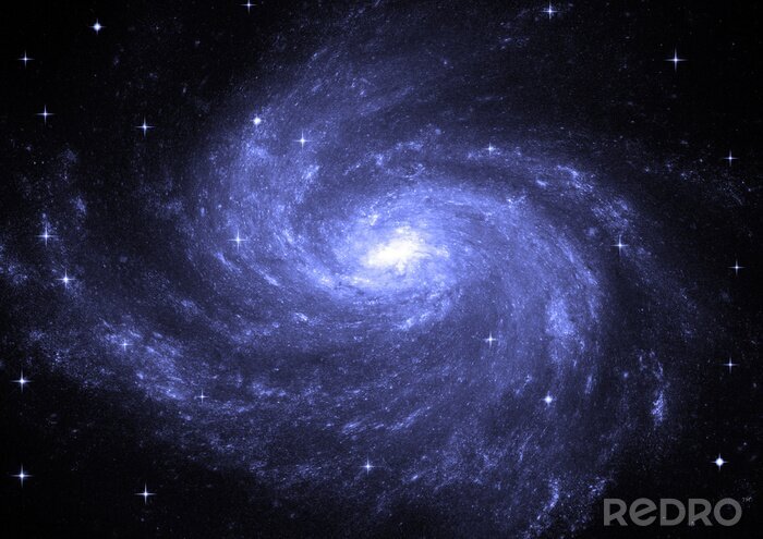 Papier peint  Galaxie spirale et étoiles