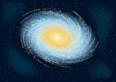 Papier peint  Galaxie spirale lumineuse