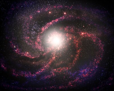Papier peint  Galaxie spirale rose