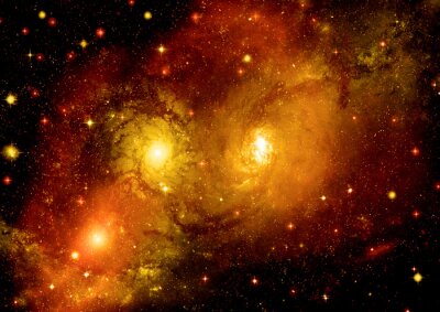 Galaxie spirale trois côte à côte