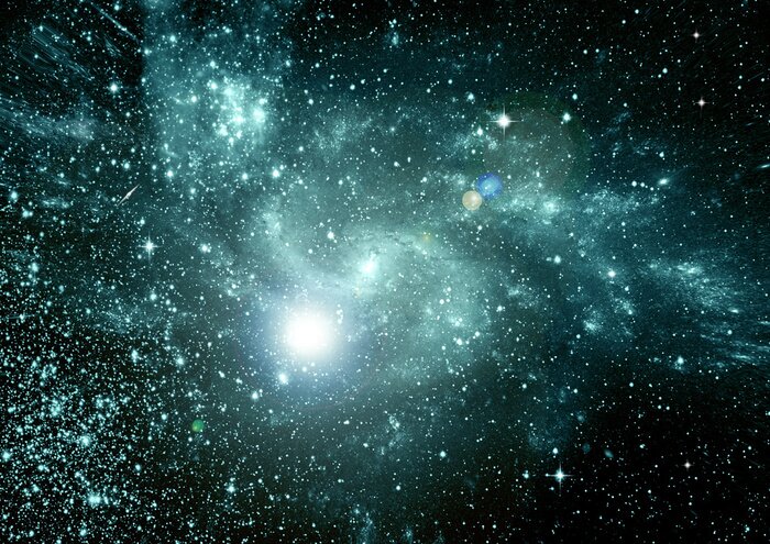 Papier peint  Galaxie verte dans l'espace