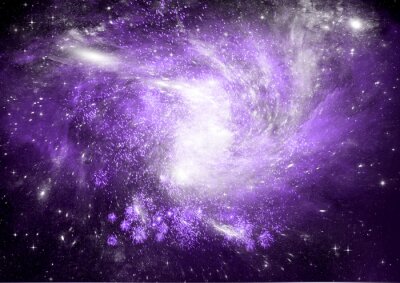Papier peint  Galaxie violette dans l'espace