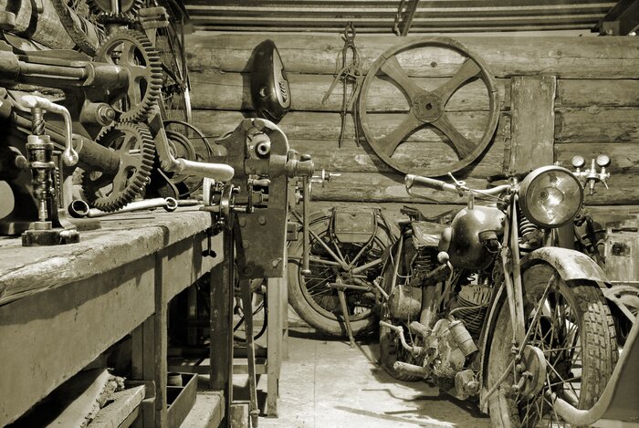 Papier peint  Garage .