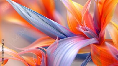 Papier peint  Garden Harmony: Up close, the Strelitzia exudes harmonious beauty, its presence a soothing melody in the garden's symphony.