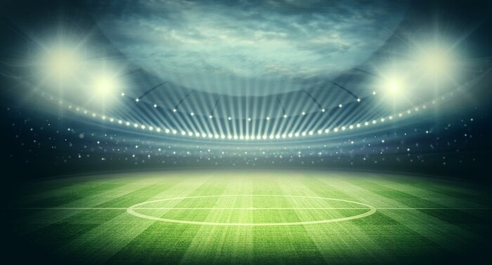 Papier peint  Gazon éclairé par les projecteurs