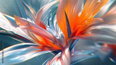 Papier peint  Gentle Respite: Zooming in captures the Strelitzia flower's gentle presence, a source of solace and inner peace.