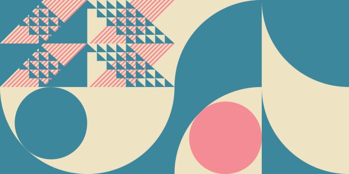 Papier peint  Géométrie bauhaus rétro