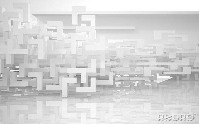 Papier peint  Géométrie blanche dans un tunnel