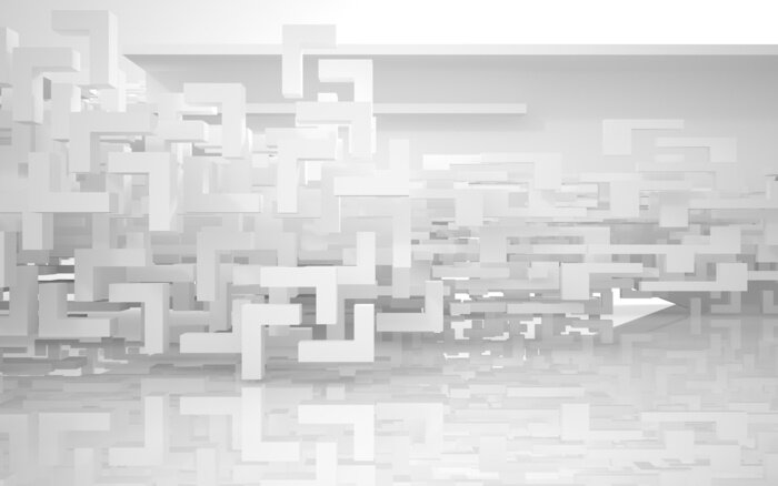 Papier peint  Géométrie blanche dans un tunnel