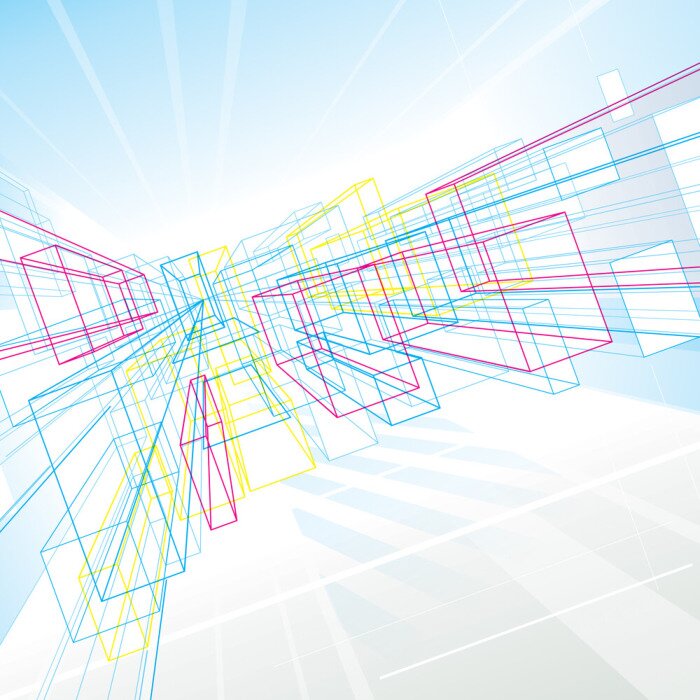 Papier peint  Géométrie Croquis effet de profondeur