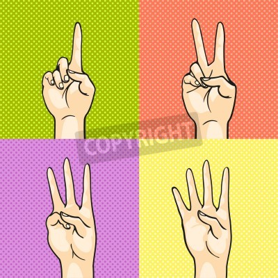 Papier peint  Gestes avec les mains pop art