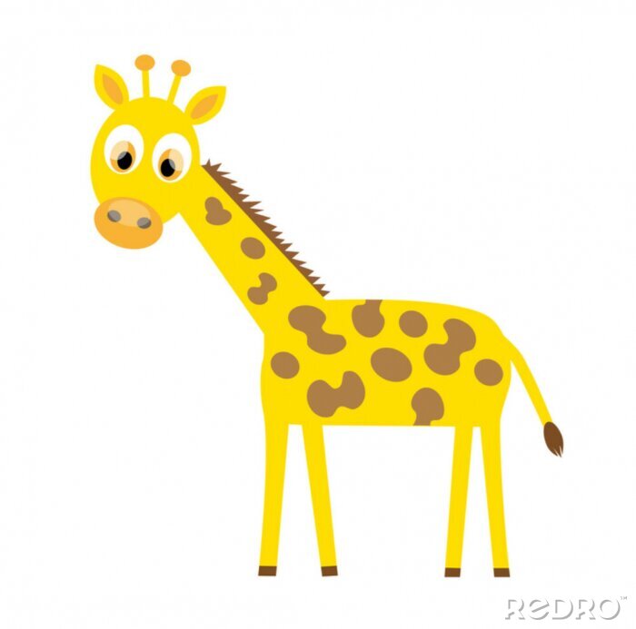 Papier peint  Girafe aux grands yeux illustration pour enfants