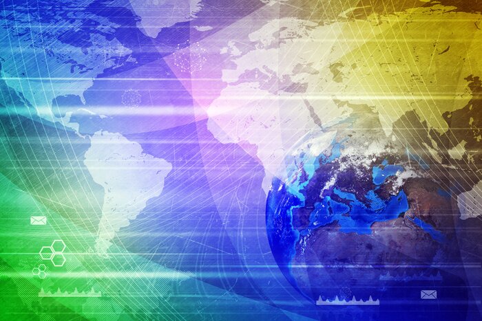 Papier peint  Globe terrestre avec carte du monde