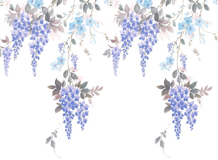Papier peint  Glycines blanches