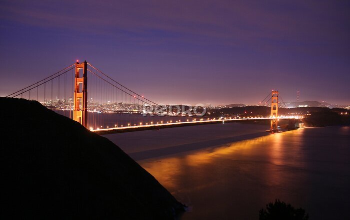 Papier peint  Golden Gate Bridge de San Francisco Skyline