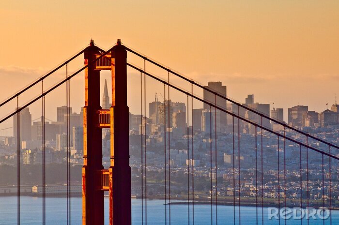 Papier peint  Golden Gate Bridge et coucher de soleil