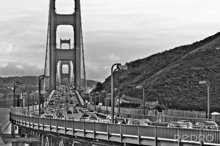 Papier peint  Golden Gate en noir et blanc