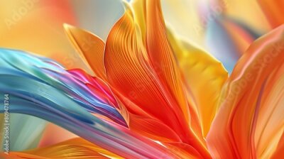 Papier peint  Graceful Bloom: Macro details unveil the intricate beauty of the Strelitzia flower, a masterpiece of nature's artistry.