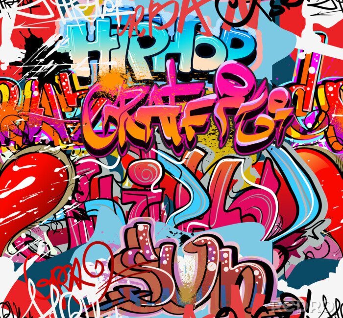 Papier peint  Graffiti 3D hip-hop