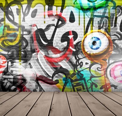Papier peint  Graffiti abstrait et coloré