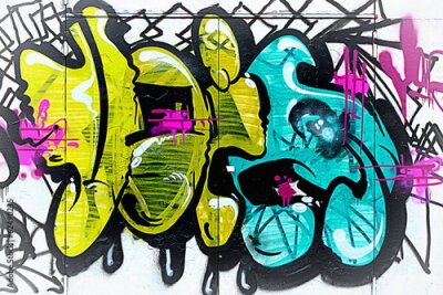 Papier peint  Graffiti coloré sur fond blanc