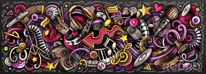 Papier peint  Graffiti motif musique