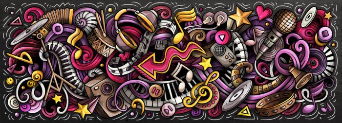 Papier peint  Graffiti motif musique