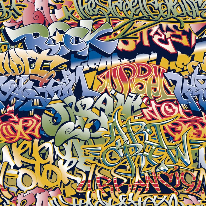 Papier peint  Graffitis en couleurs