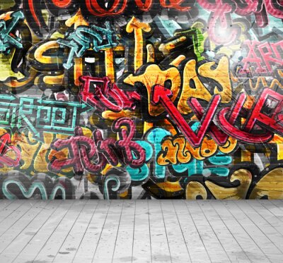 Papier peint  Graffitis muraux à la mode