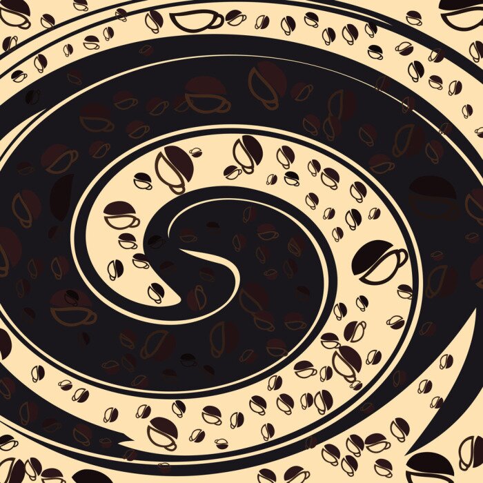 Papier peint  Grains de café graphiques et spirale