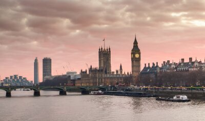 Papier peint  Grand, Ben, Westminster, pont, Coucher soleil, londres, Royaume-Uni