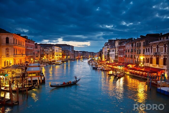 Papier peint  Grand Canal pendant la nuit, Venise