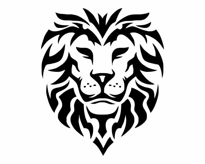 Papier peint  Graphique de tête de lion Lions avec des lignes irrégulières