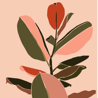 Graphique minimaliste de plante exotique