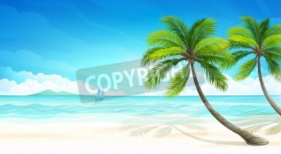 Papier peint  Graphique plage tropicale