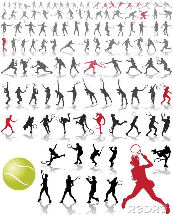 Papier peint  Graphiques de joueurs de tennis en mouvement