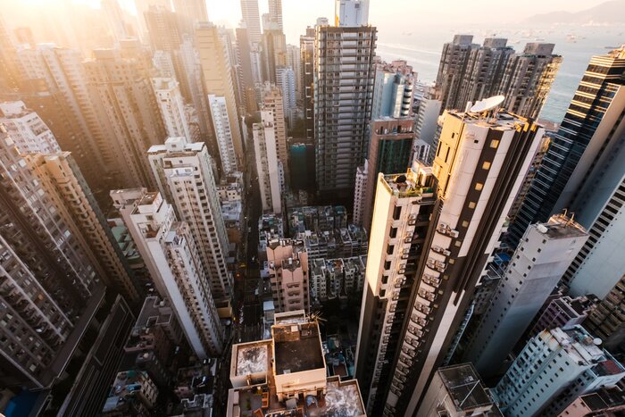Papier peint  Gratte-ciel de Hong Kong au petit matin
