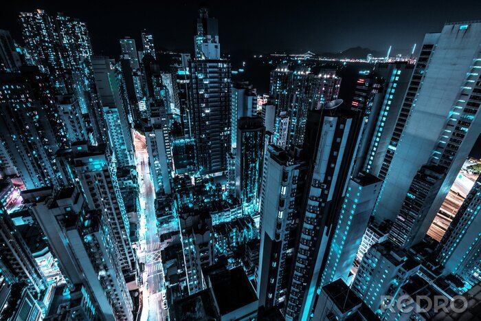 Papier peint  Gratte-ciel de Hong Kong la nuit