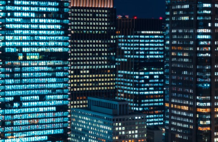 Papier peint  Gratte-ciel de Tokyo de nuit