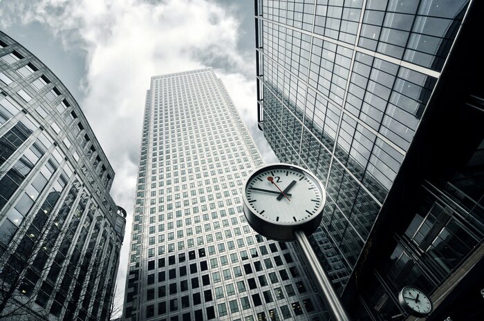 Papier peint  Gratte-ciel et bâtiments en noir et blanc