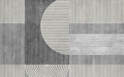 Papier peint  Gray geometric art pattern. Line art for creative design of posters, cards, wallpapers, banners, websites, prints etc. Works of modern art.