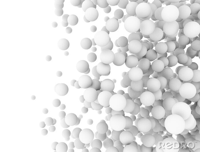 Papier peint  Gray sphères en blanc