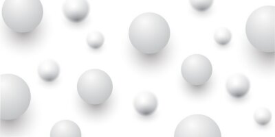 Papier peint  Gray sphères sur fond blanc