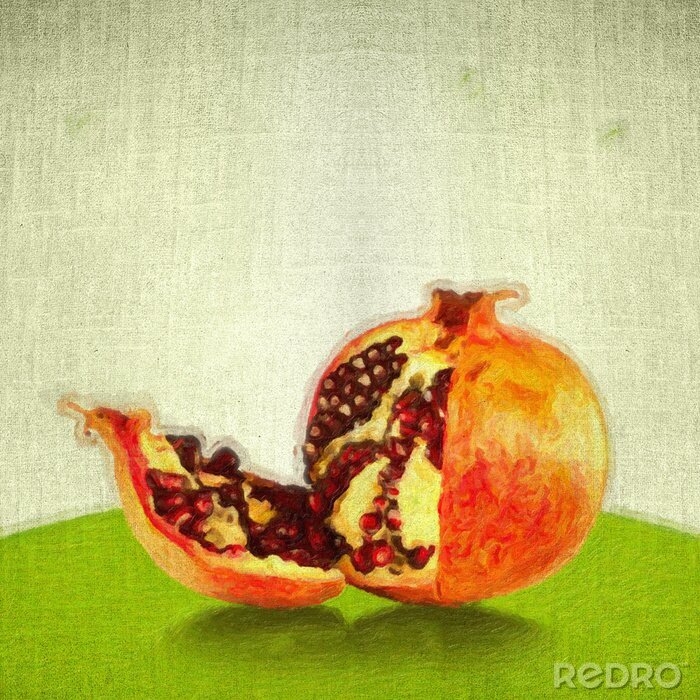 Papier peint  Grenade peinte sur toile