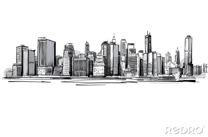 Papier peint  Gris Skyline